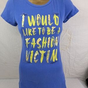 I Would Like To Be A Fashion Victim Blue Blous E With Bling Medium